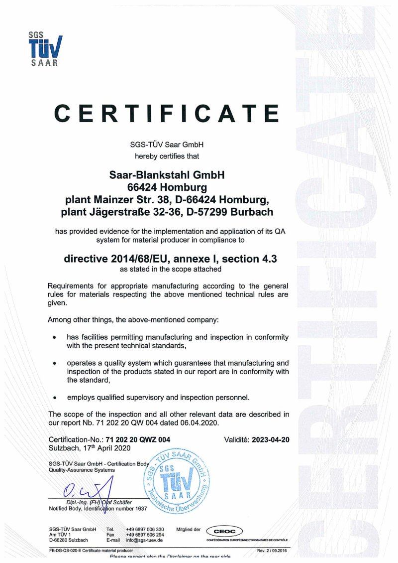 Certificates